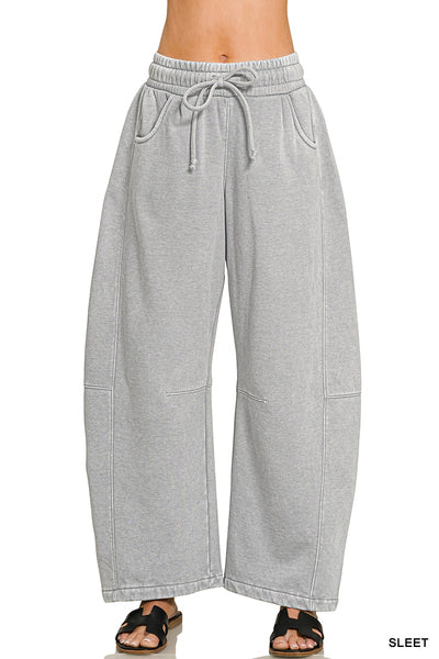 Acid Wash Barrel Sweatpants-Sleet
