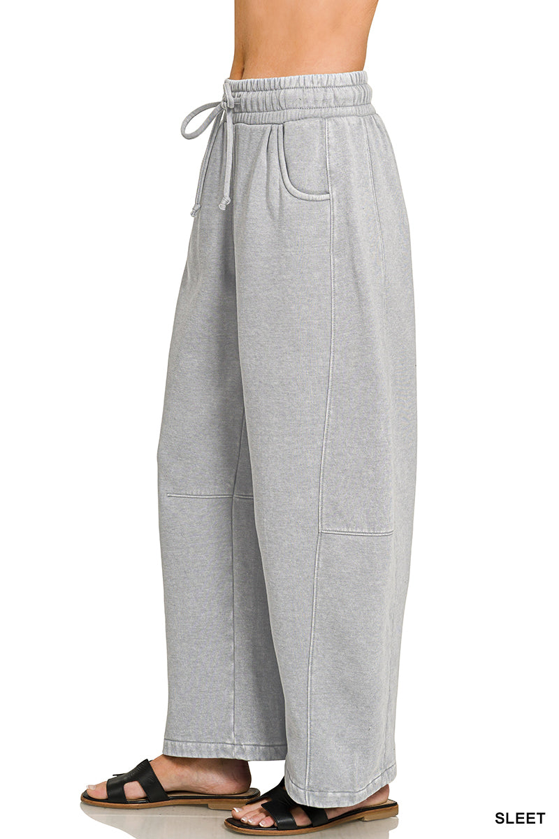 Acid Wash Barrel Sweatpants-Sleet