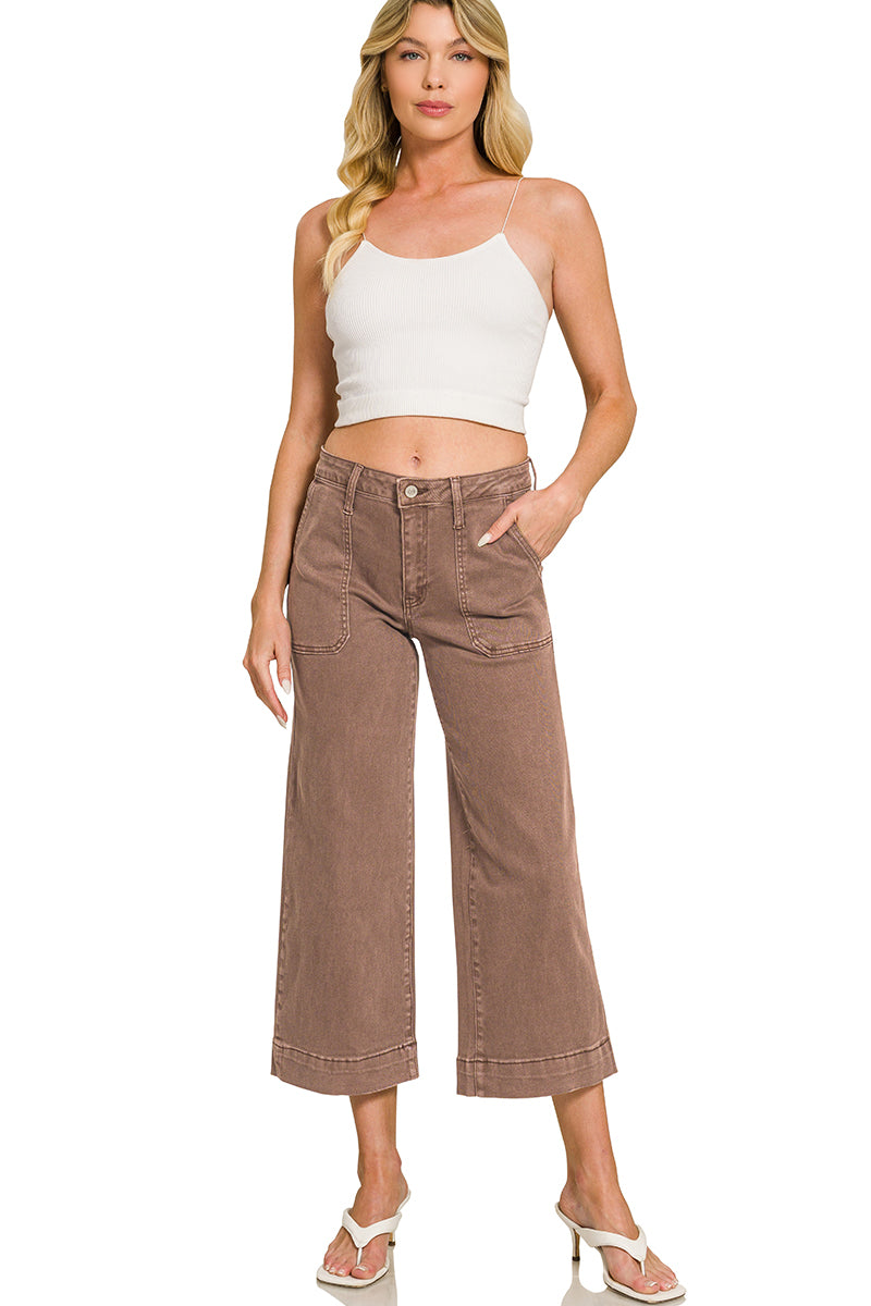 Cropped Brown Denim