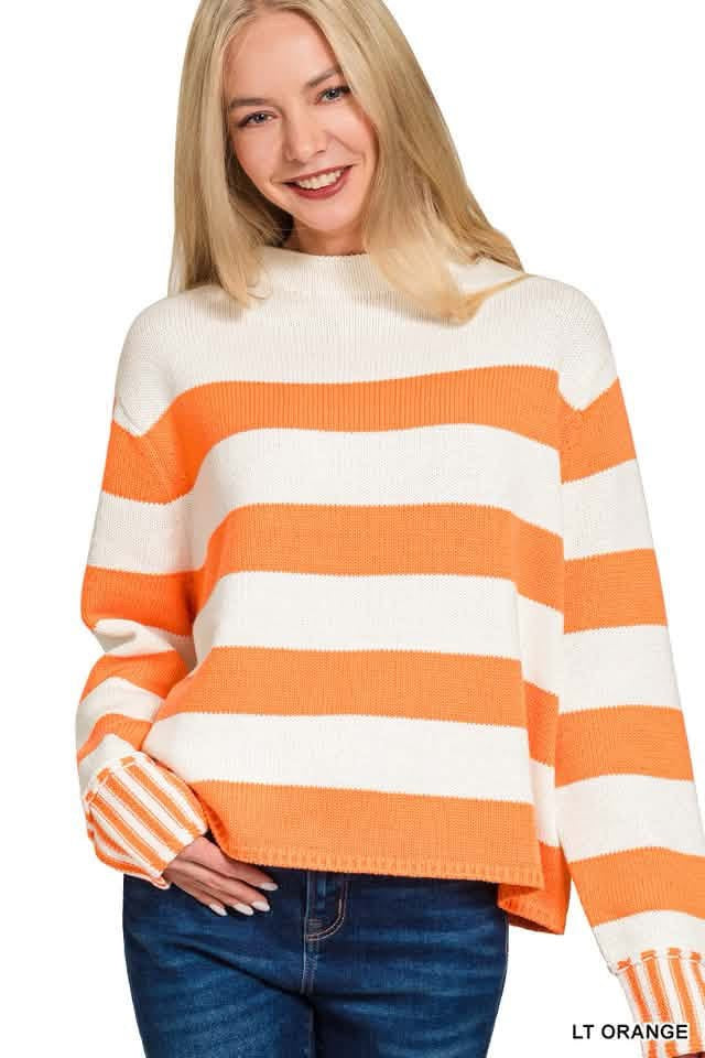 Striped Orange and White Sweater