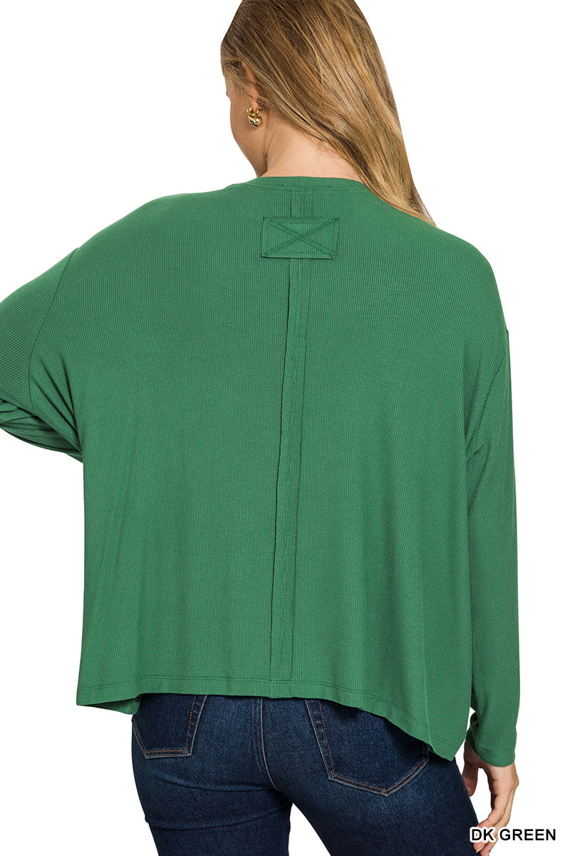 Long Sleeve with Pocket- Dark Green