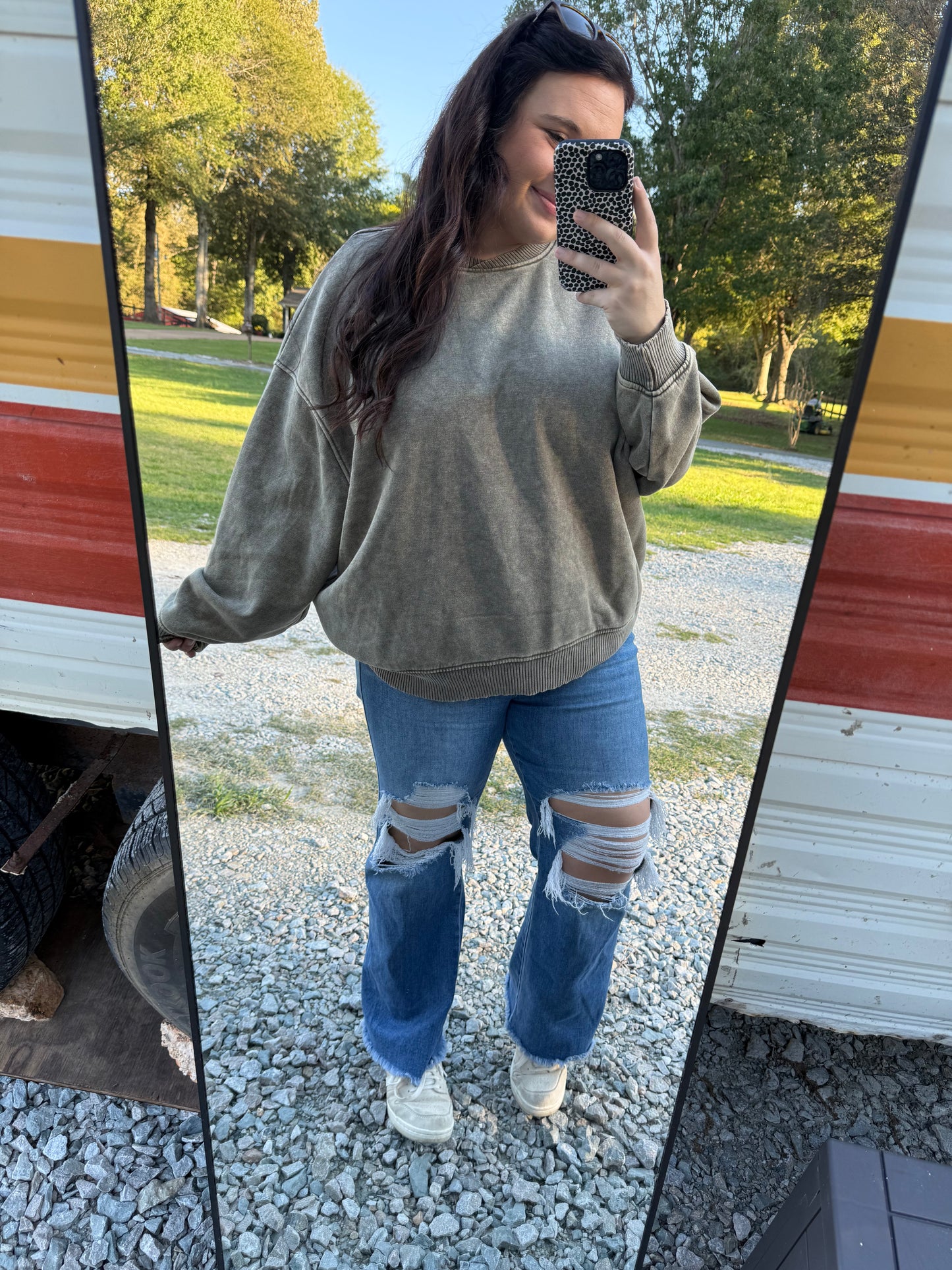 PLUS Acid Wash Pullover