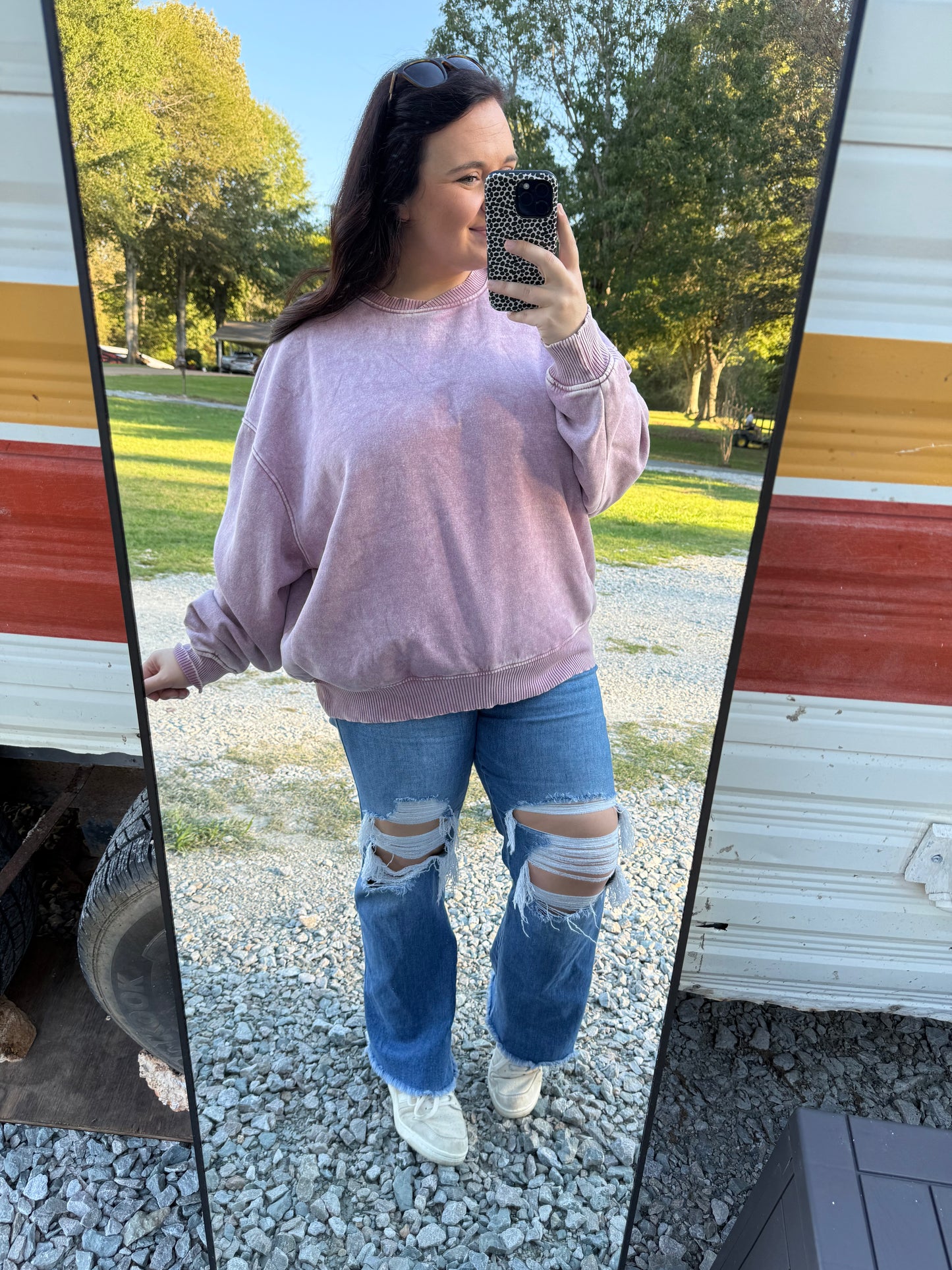 PLUS Acid Wash Pullover