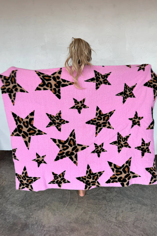 Pink Cheetah Star Blanket