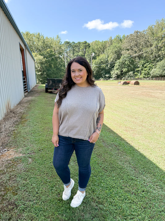 Short Sleeve Relaxed Knit Pullover