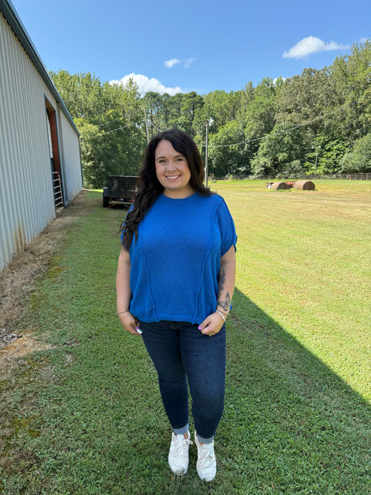 Short Sleeve Relaxed Knit Pullover