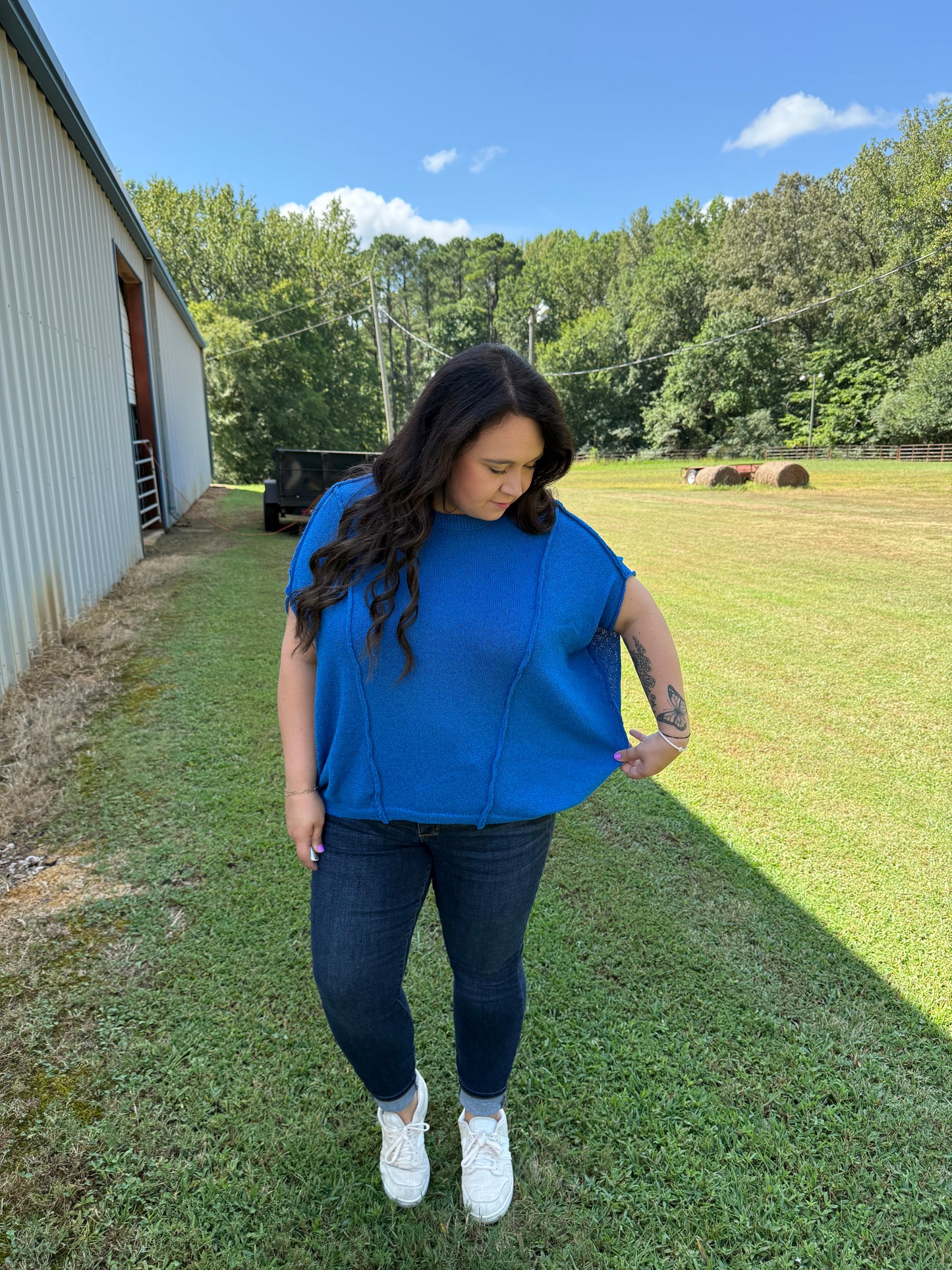 Short Sleeve Relaxed Knit Pullover