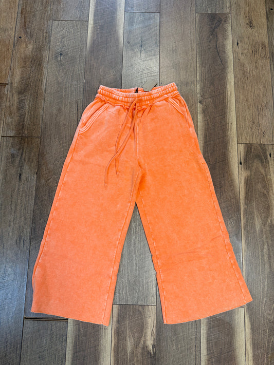 Cropped Acid Wash Sweatpants