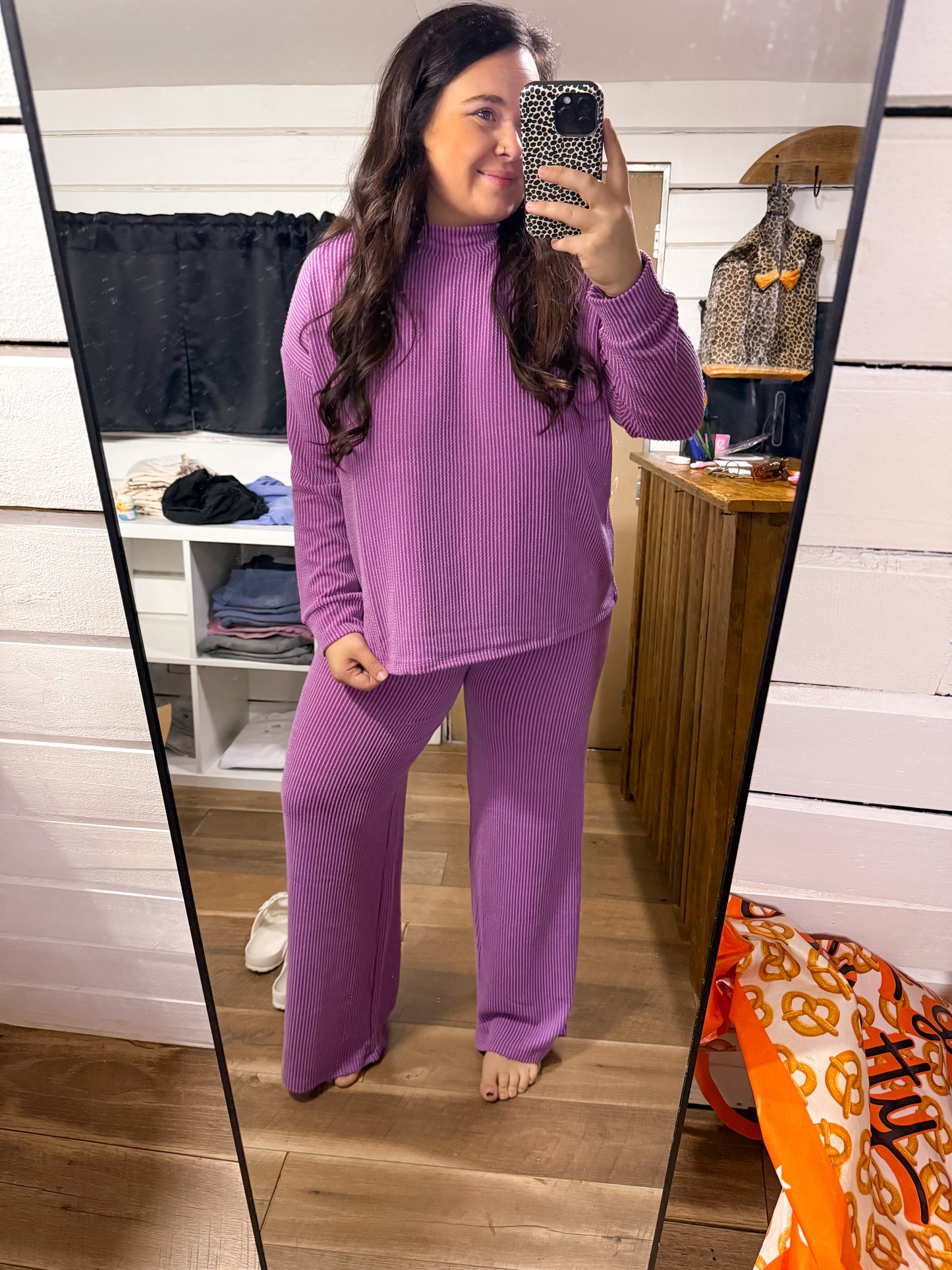 Raised Rib Long Sleeve Pant Set