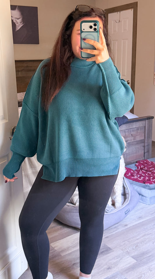 Chunky Oversized Sweater- Teal