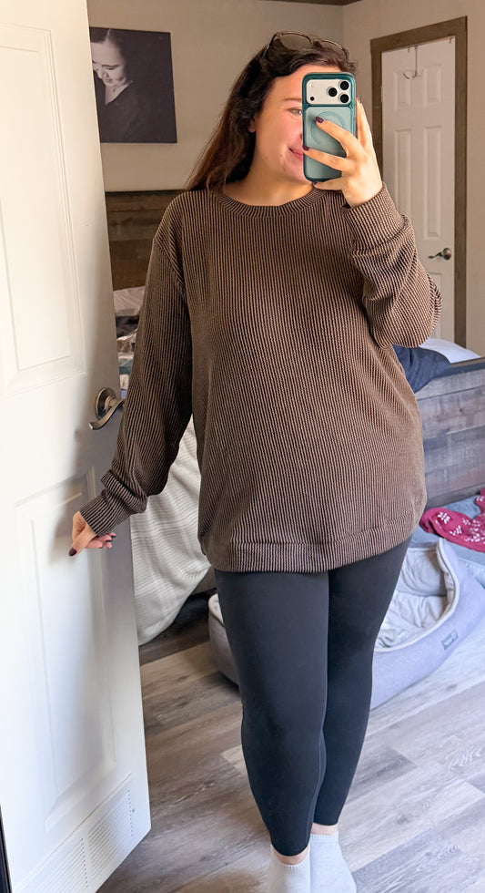 Ribbed Long Sleeve-espresso