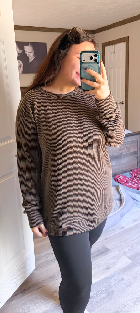 Ribbed Long Sleeve-espresso