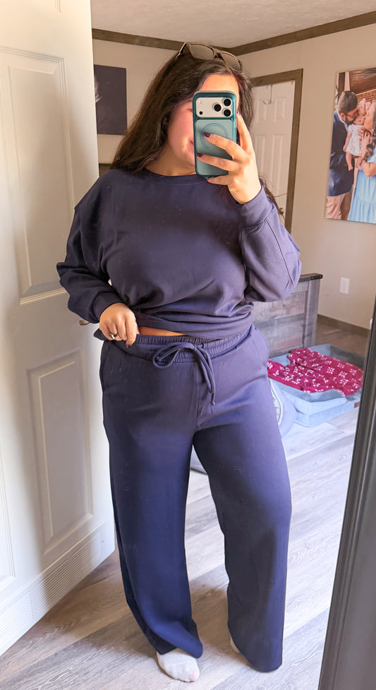 Scuba Sweatshirt Set-Midnight