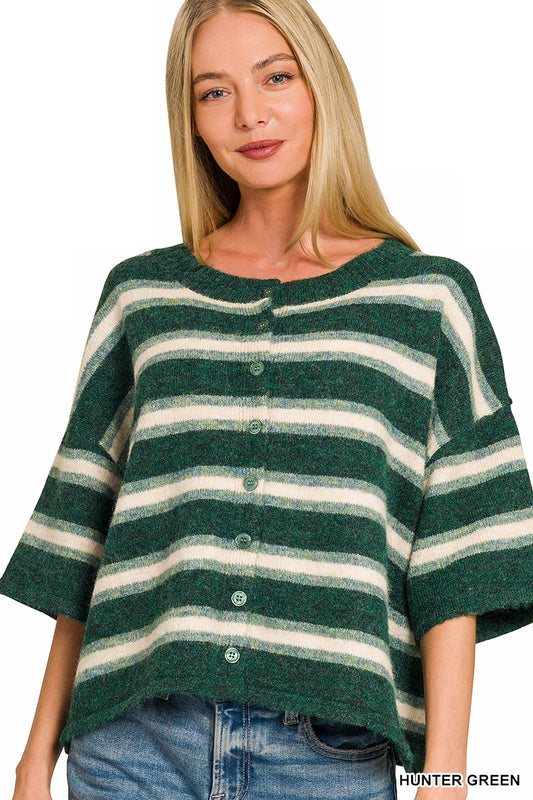 Cardigan Sweater-Green